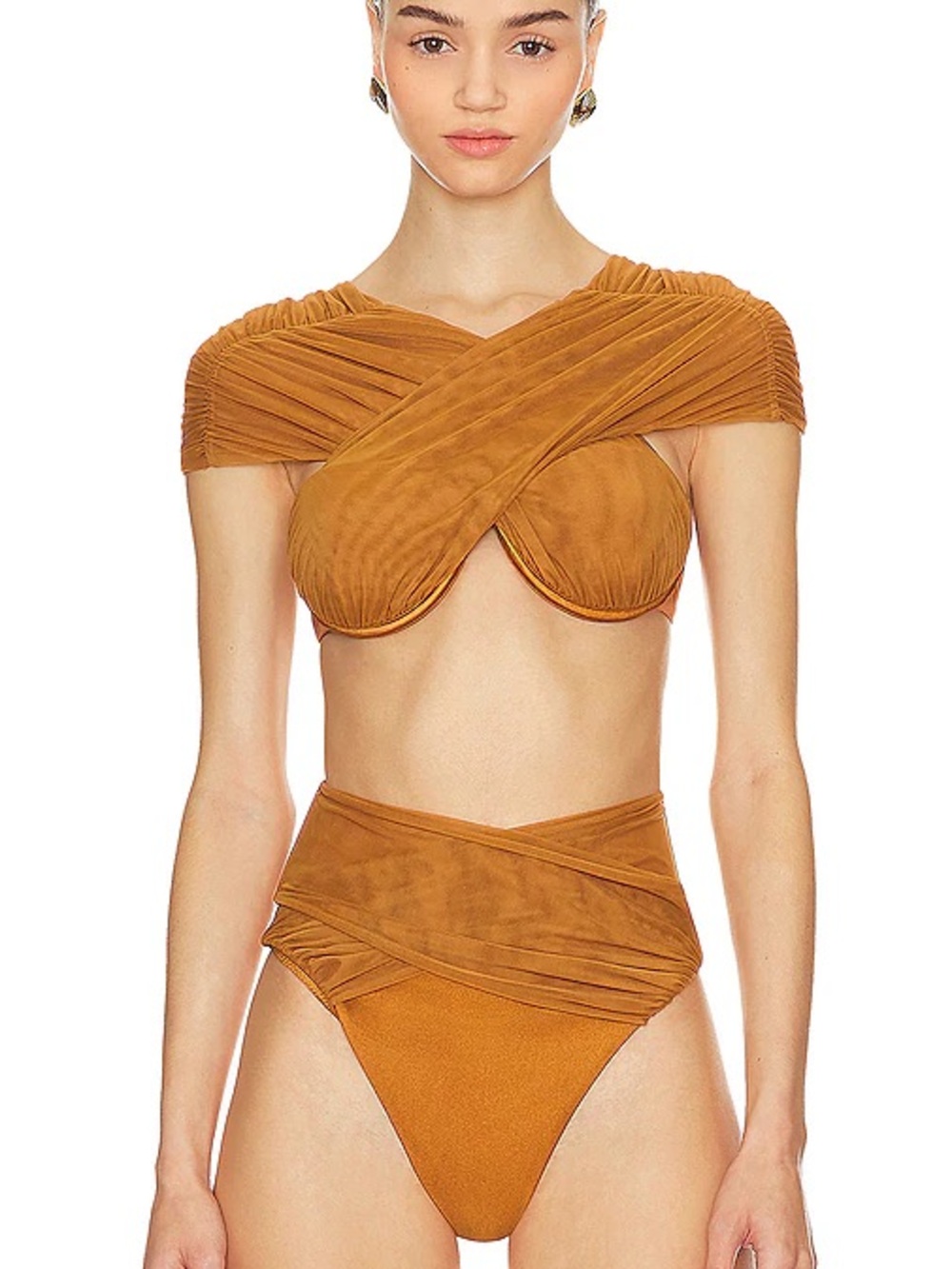 Andrea Iyamah Ubu Bikini top in Sand NWT XS